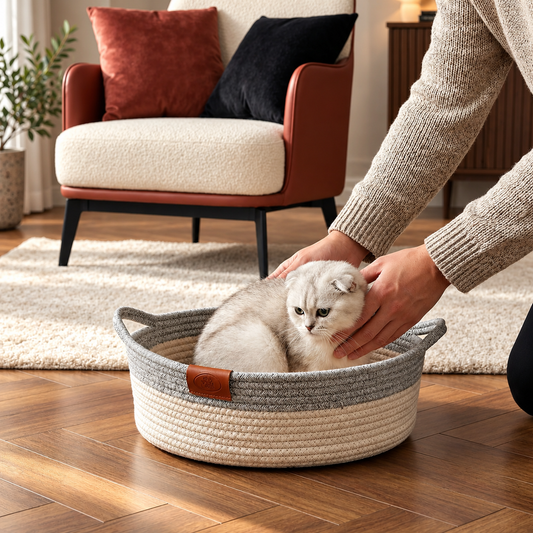 Woven Cotton Rope Cat Bed