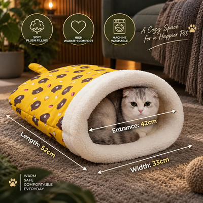Plush Cat Snuggle Sack Bed