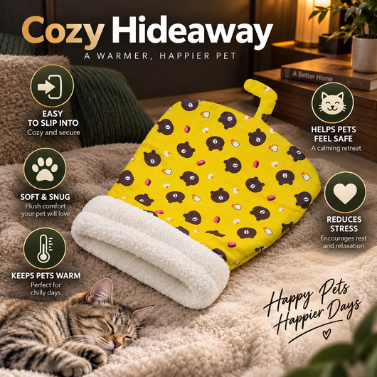 Plush Cat Snuggle Sack Bed
