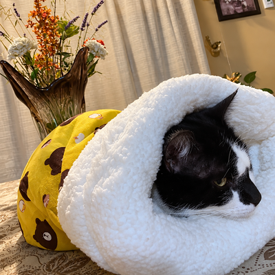 Plush Cat Snuggle Sack Bed