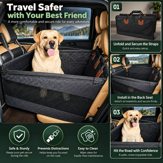 Hard Base Single Dog Car Seat