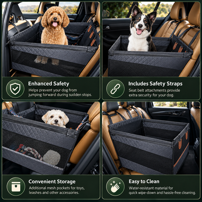 Hard Base Single Dog Car Seat