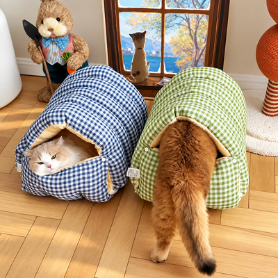 Foldable Winter Cat Cave Bed