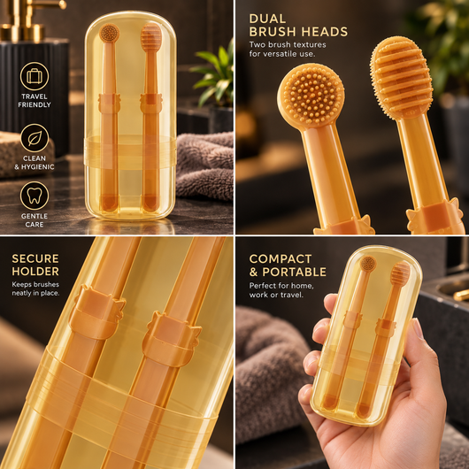 Pet Toothbrush with Tongue Scraper