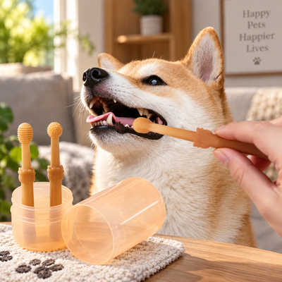 Pet Toothbrush with Tongue Scraper