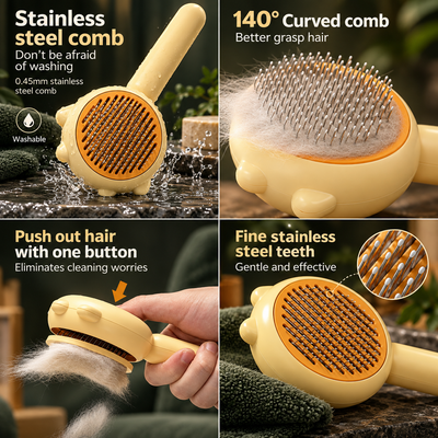 Self-Cleaning Slicker Brush