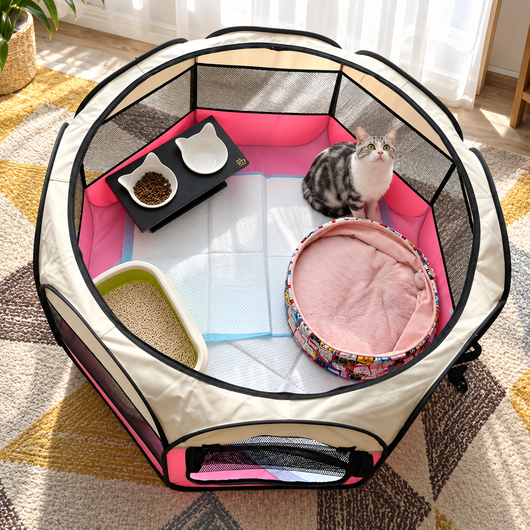 Foldable Mesh Cat Playpen
