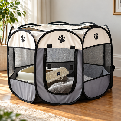 Foldable Mesh Cat Playpen