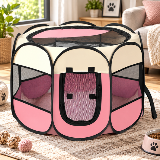 Foldable Mesh Cat Playpen