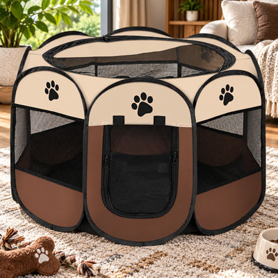 Foldable Mesh Cat Playpen