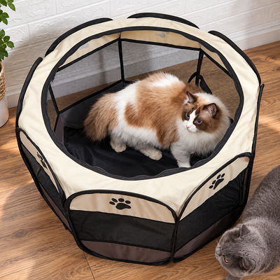 Foldable Mesh Cat Playpen