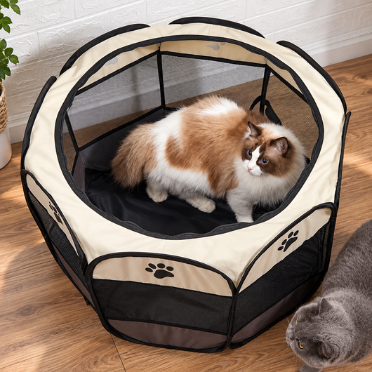 Foldable Mesh Cat Playpen