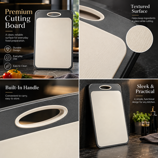 Dual-Sided Cutting Board with Garlic Grinder