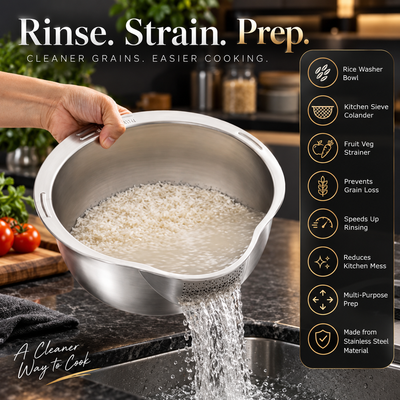 Stainless Steel Rice Washing Bowl