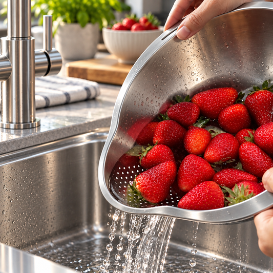 Stainless Steel Rice Washing Bowl