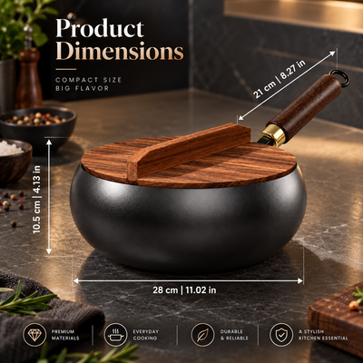 Iron Wok with Wooden Handle