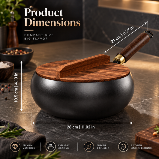 Iron Wok with Wooden Handle
