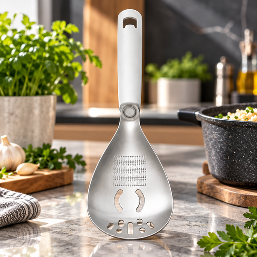 Stainless Steel Masher and Strainer Spoon