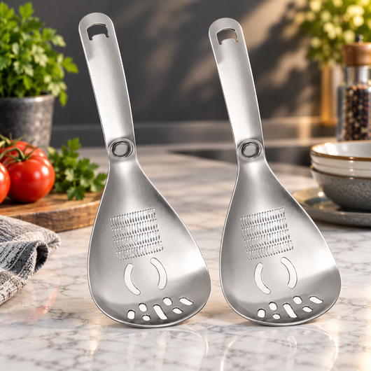 Stainless Steel Masher and Strainer Spoon