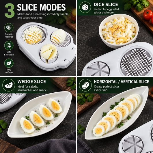 3-in-1 Stainless Steel Egg Slicer