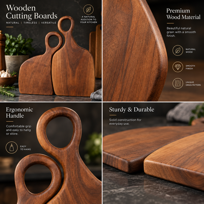 Walnut Wood Cutting Board Set of 2
