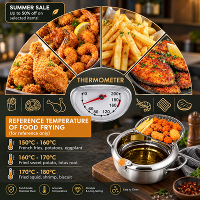 Stainless Steel Fry Pot with Thermometer