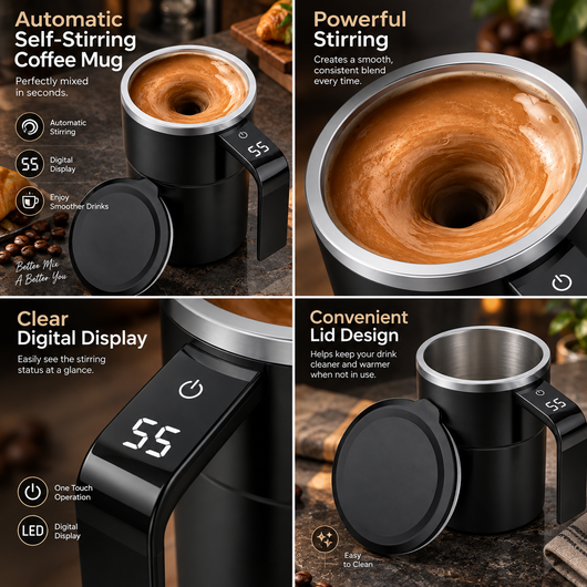 Self-Stirring Mug with Temperature Display