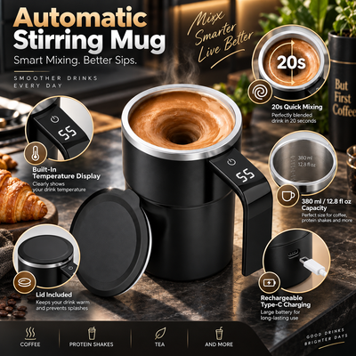 Self-Stirring Mug with Temperature Display