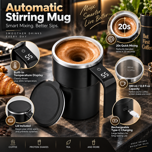 Self-Stirring Mug with Temperature Display