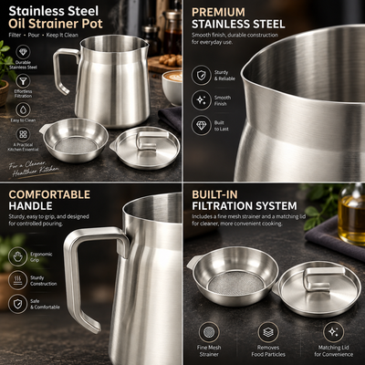 Stainless Steel Oil Strainer Pot