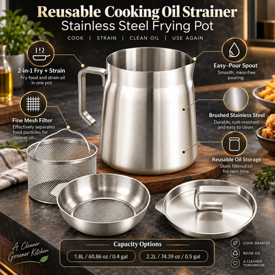 Stainless Steel Oil Strainer Pot