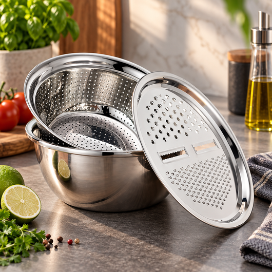 3-in-1 Grater Colander Bowl Set