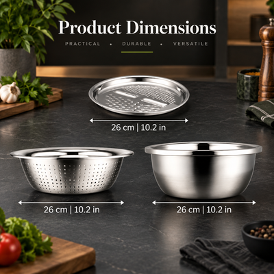 3-in-1 Grater Colander Bowl Set