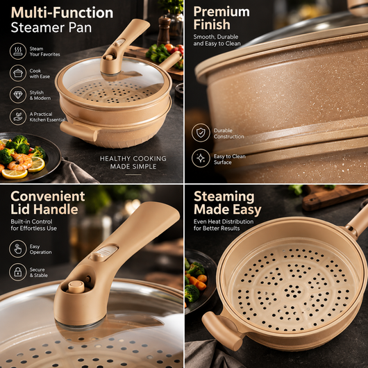 Nonstick Wok with Steamer and Lid