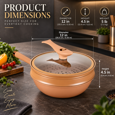 Nonstick Wok with Steamer and Lid