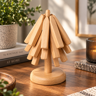 Foldable Wooden Trivet Mat