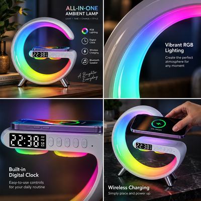 RGB Bedside Lamp with Wireless Charger