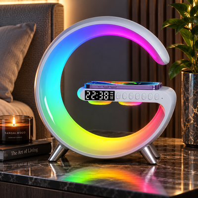 RGB Bedside Lamp with Wireless Charger