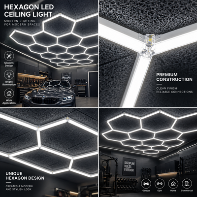 14 Grid Hexagon LED Garage Light
