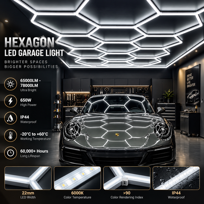 14 Grid Hexagon LED Garage Light