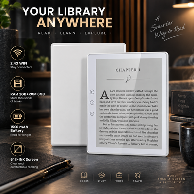 6 Inch E-Ink E-Reader with 32GB