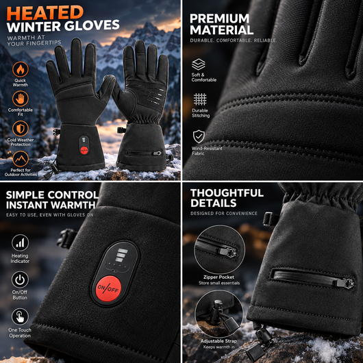 USB Heated Winter Gloves