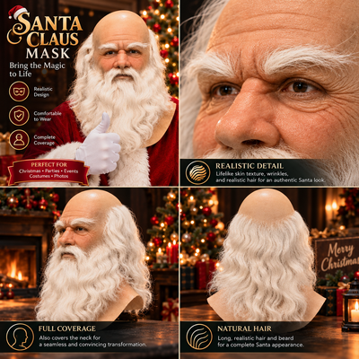 Santa Claus Mask with Neck Cover