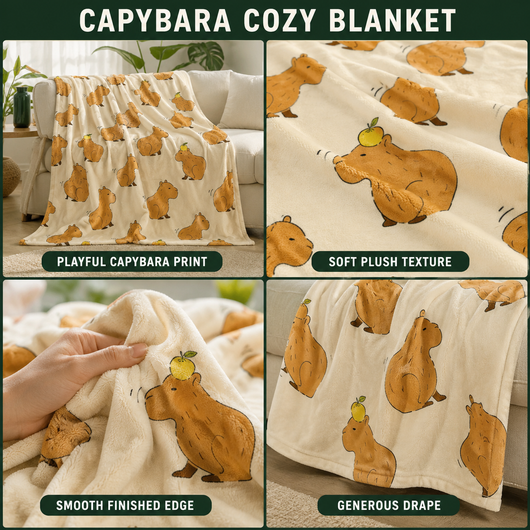 Capybara Print Flannel Blanket