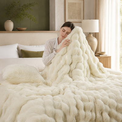 Faux Fur Reversible Throw Blanket
