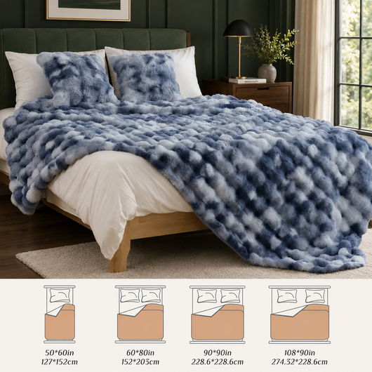 Faux Fur Reversible Throw Blanket