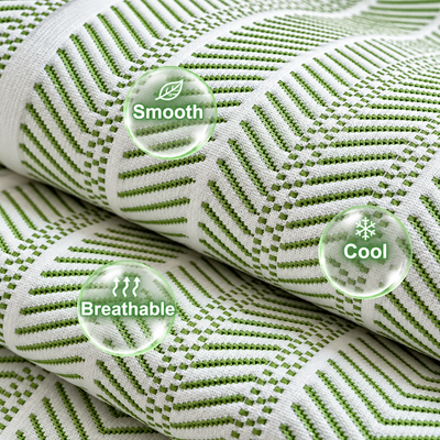 Herringbone Scallop Edge Sofa Cover