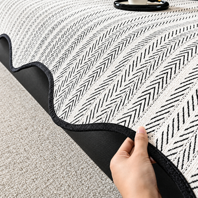Herringbone Scallop Edge Sofa Cover