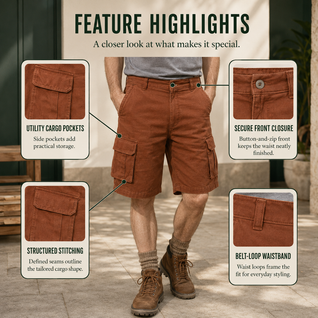 Men's Multi Pocket Cargo Shorts