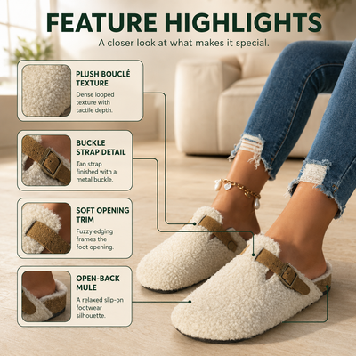 Faux Shearling Mule Slippers